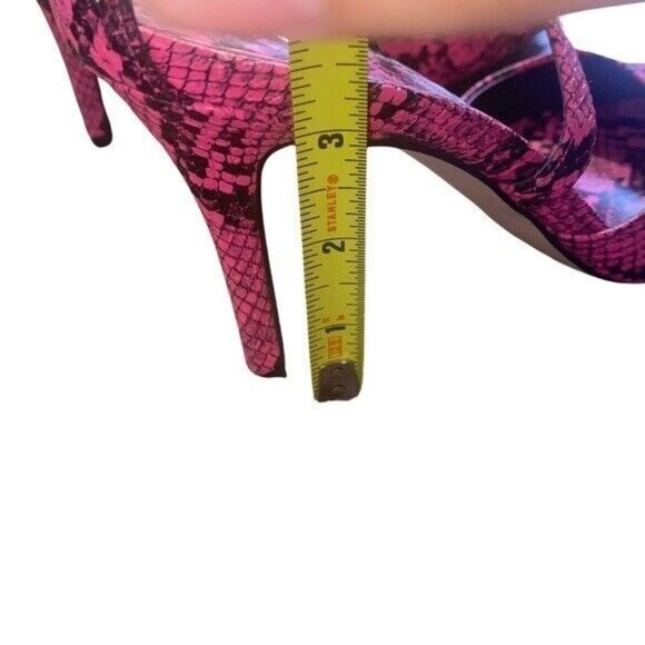 Jessica Simpson Ambrie Neon Pink Python Snake Print Sexy Heels - Picture 11 of 14